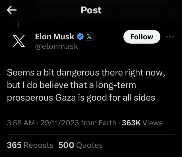 Elon Musk Gaza