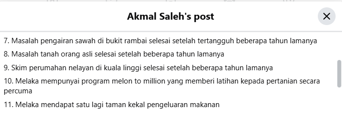 Akmal Saleh Beri Senarai Pencapaian