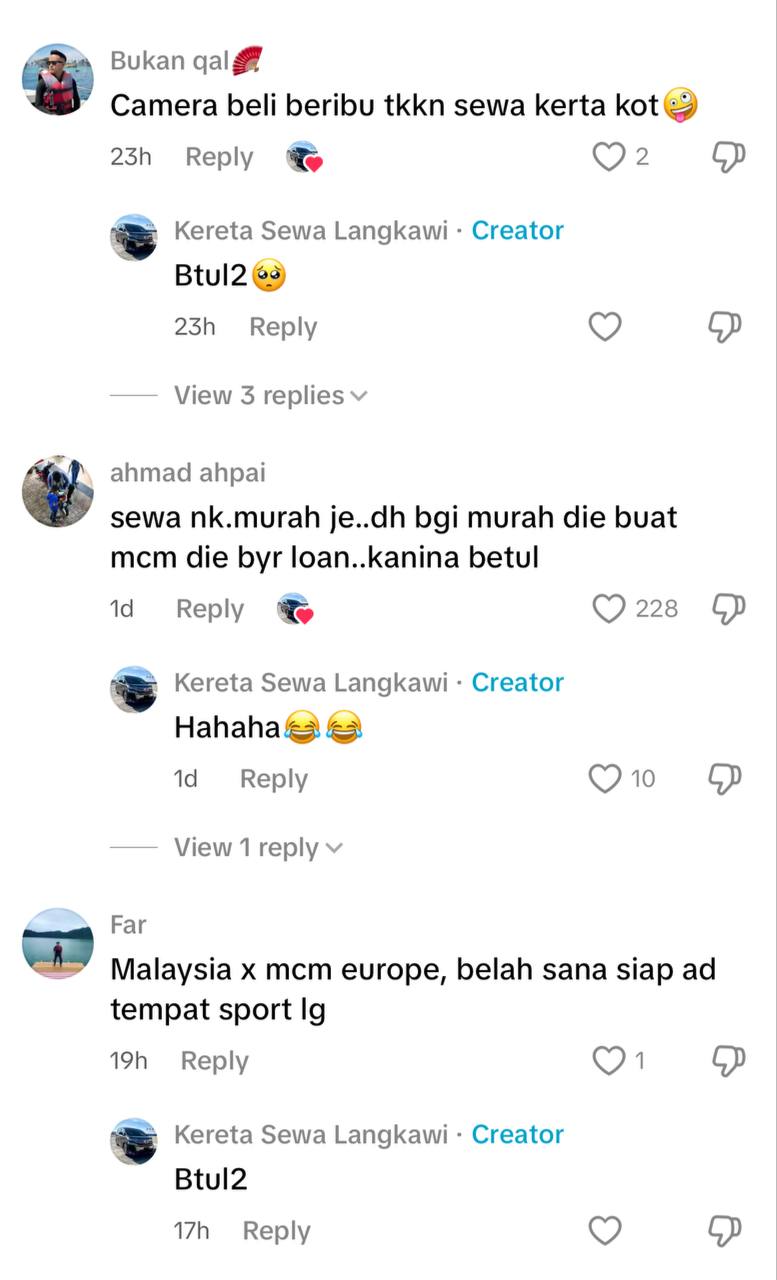 Pemilik kereta sewa beri teguran