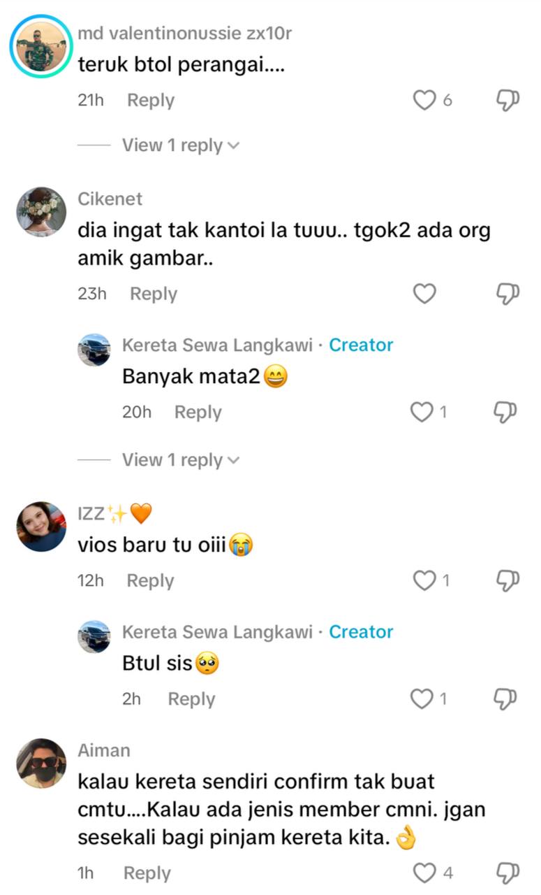 Pemilik kereta sewa beri teguran