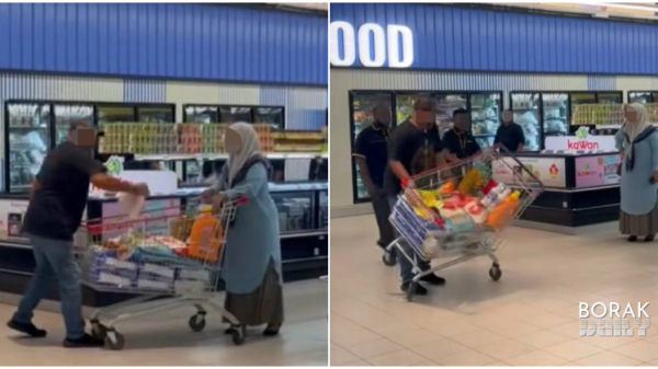 Suami gaduh dengan isteri dalam pasar raya