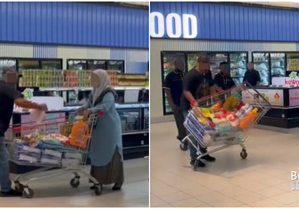 Suami gaduh dengan isteri dalam pasar raya