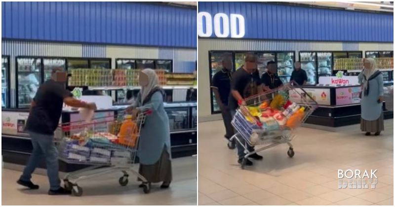 Suami gaduh dengan isteri dalam pasar raya