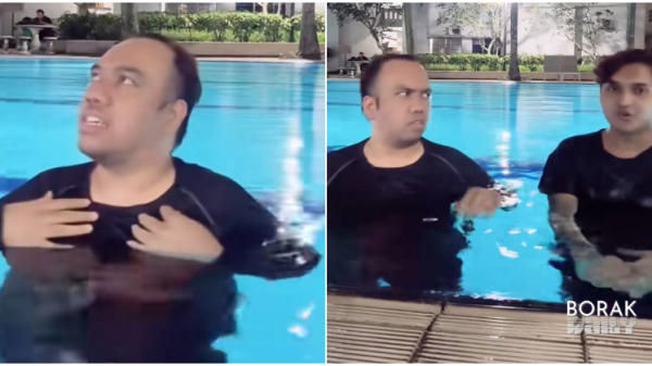 Lelaki mandi kolam ditegur wanita