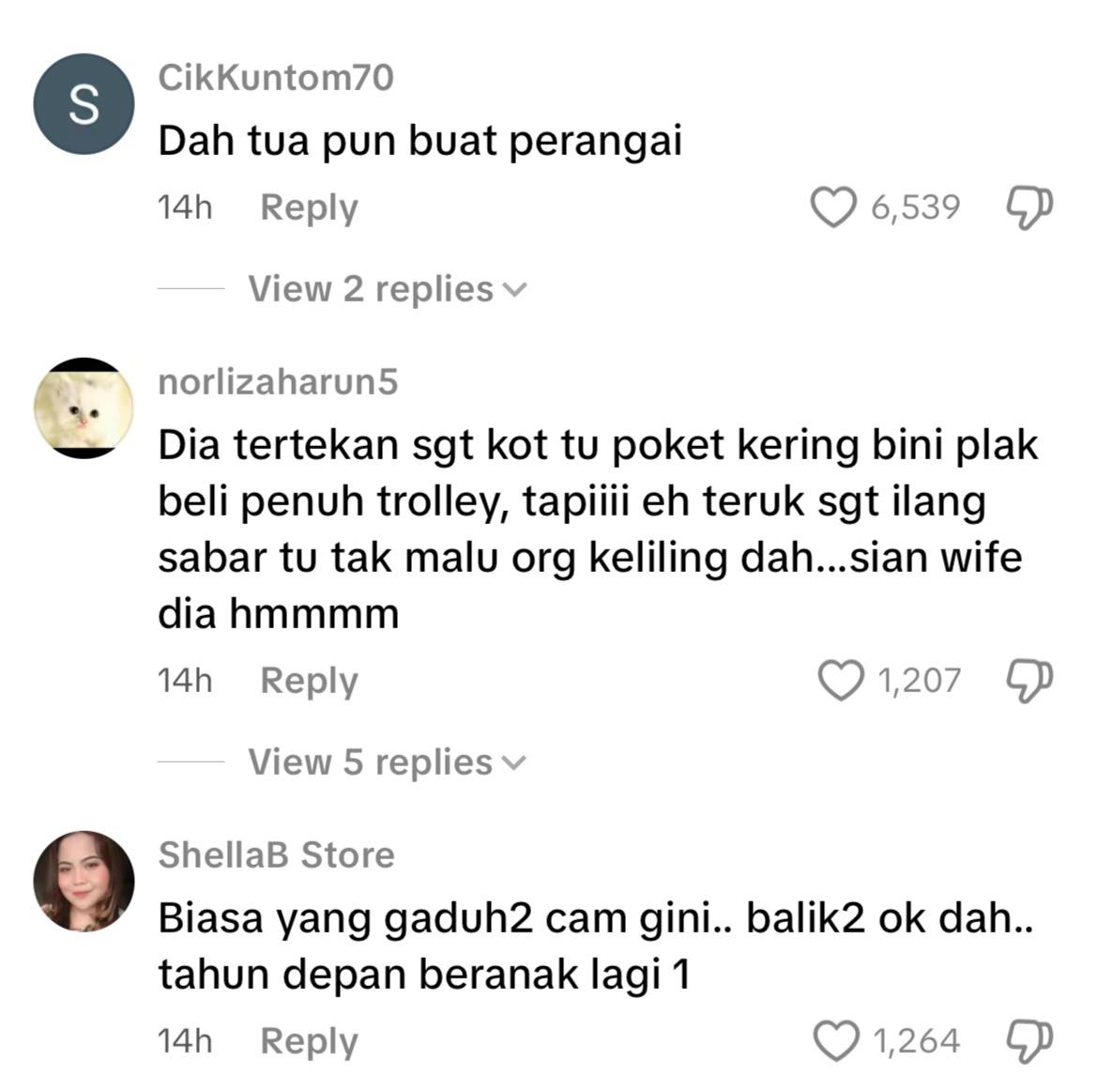 Suami gaduh dengan isteri dalam pasar raya