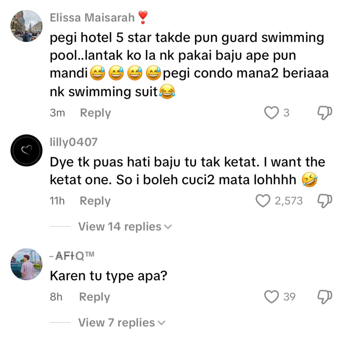 Lelaki mandi kolam ditegur wanita