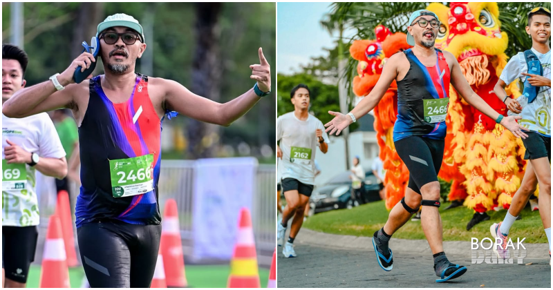 Tamatkan larian dengan selipar Jepun