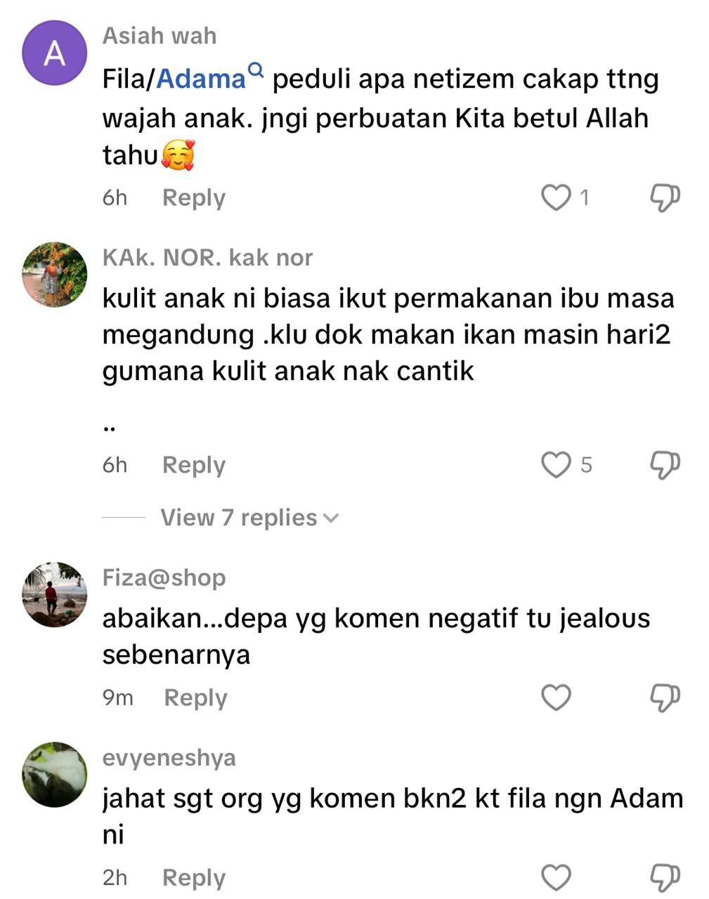 Netizen persoal muka anak