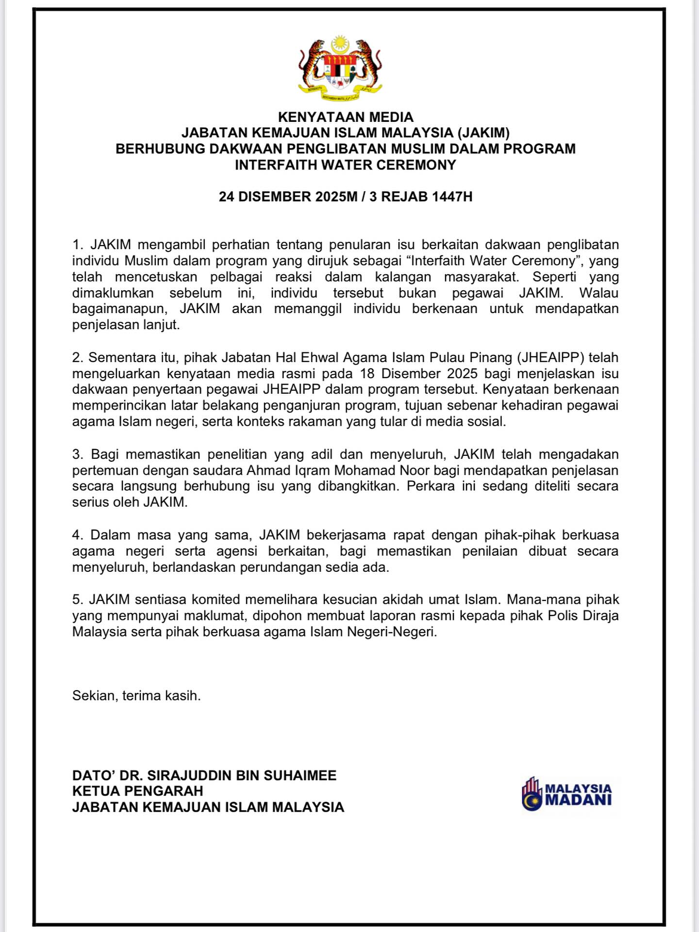 Interfaith Water Ceremony