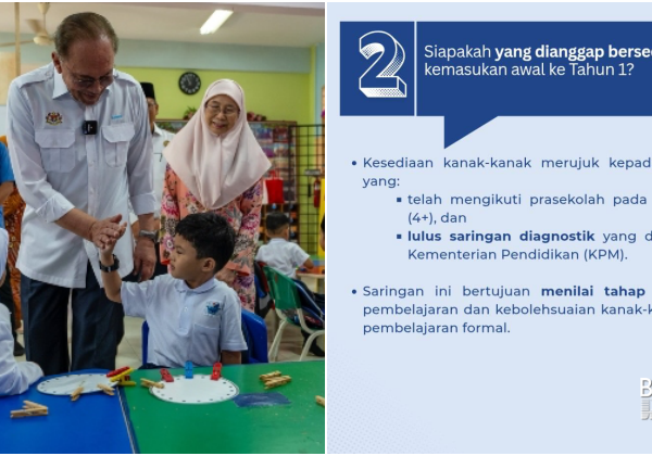 Murid Enam Tahun Masuk Darjah 1
